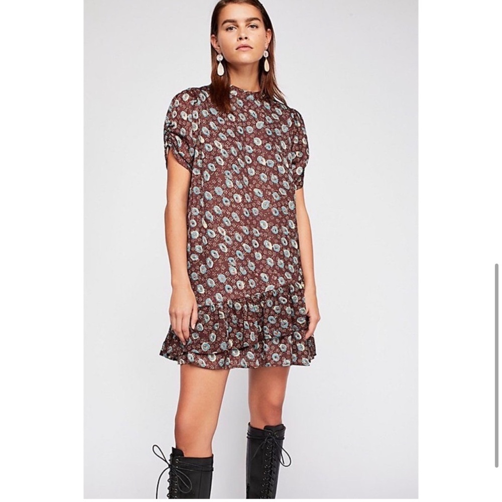 Free People - “Coffee Break” Flutter Shift Mini Dress - Size S